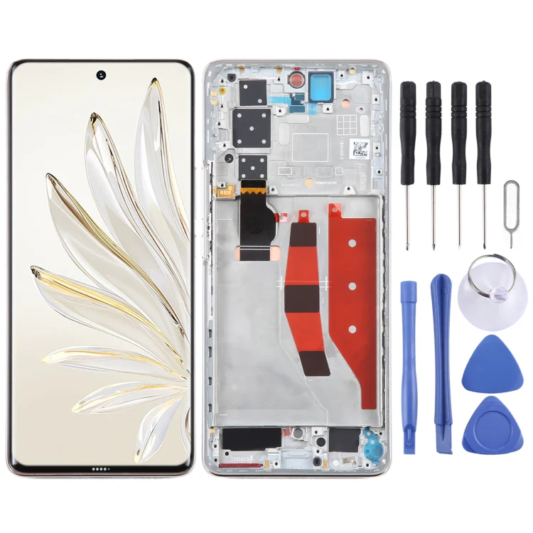 Original LCD Screen For Honor 70 Pro Digitizer Full Assembly with Frame(Gold)