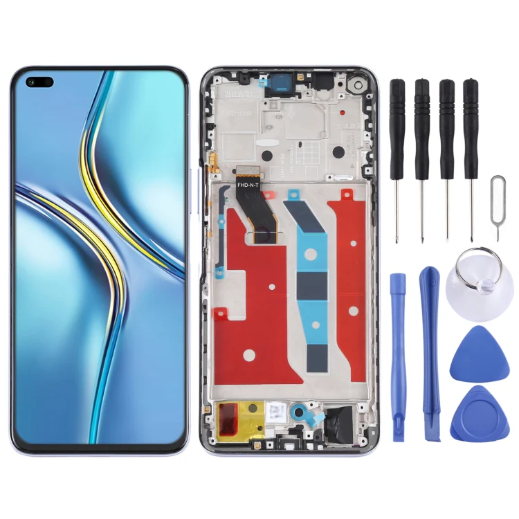 Original LCD Screen for Honor X20 Digitizer Full Assembly with Frame(Purple)