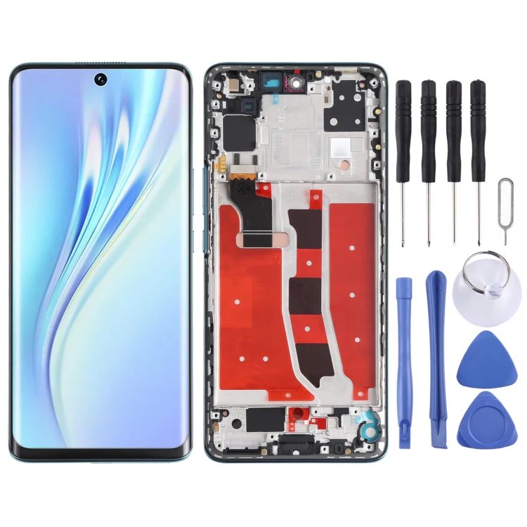 Original OLED LCD Screen for Honor V40 Lite Digitizer Full Assembly with Frame(Green)