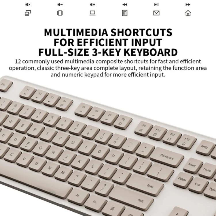Original Xiaomi 2.4GHz Wireless Keyboard + Mouse Set 2 for Notebook Desktop Laptop(Milk Tea White) - Image 4