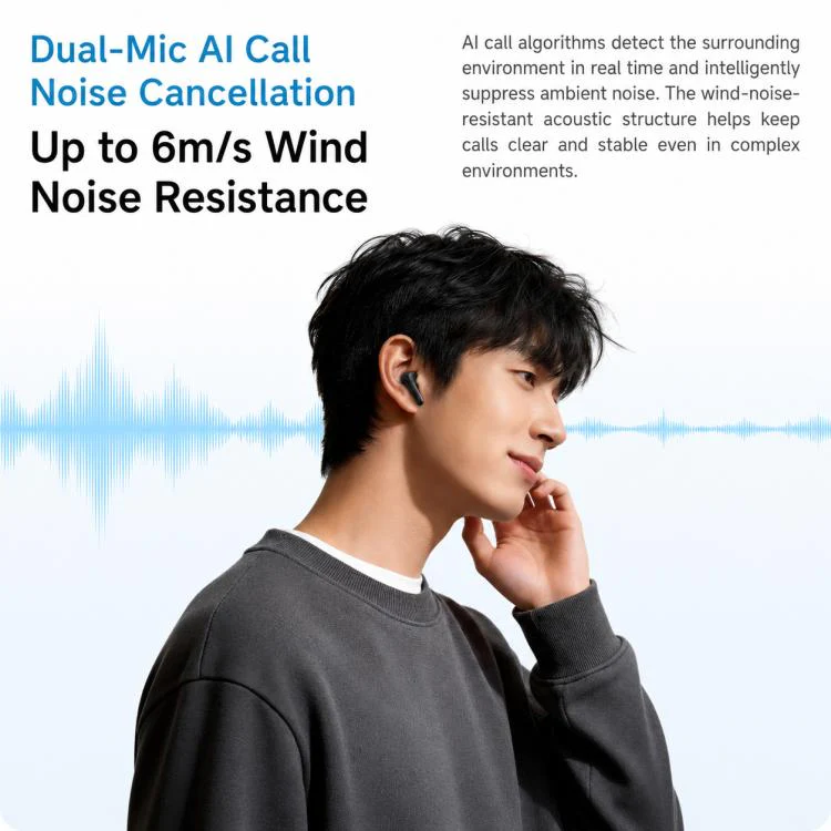 Original Xiaomi REDMI Buds 8 Active Semi In-Ear Bluetooth Earphone(Transparent Blue) - Image 3