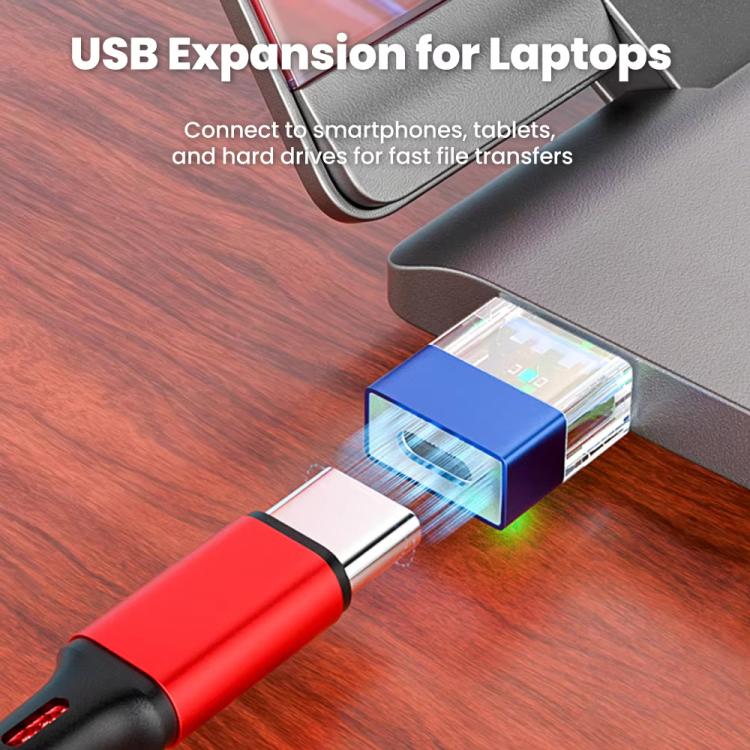 OTG3.0 Lighted Adapter High Speed Data Transfer For Computers Phones Mice Keyboards, Spec: Blue USB Male - Image 4