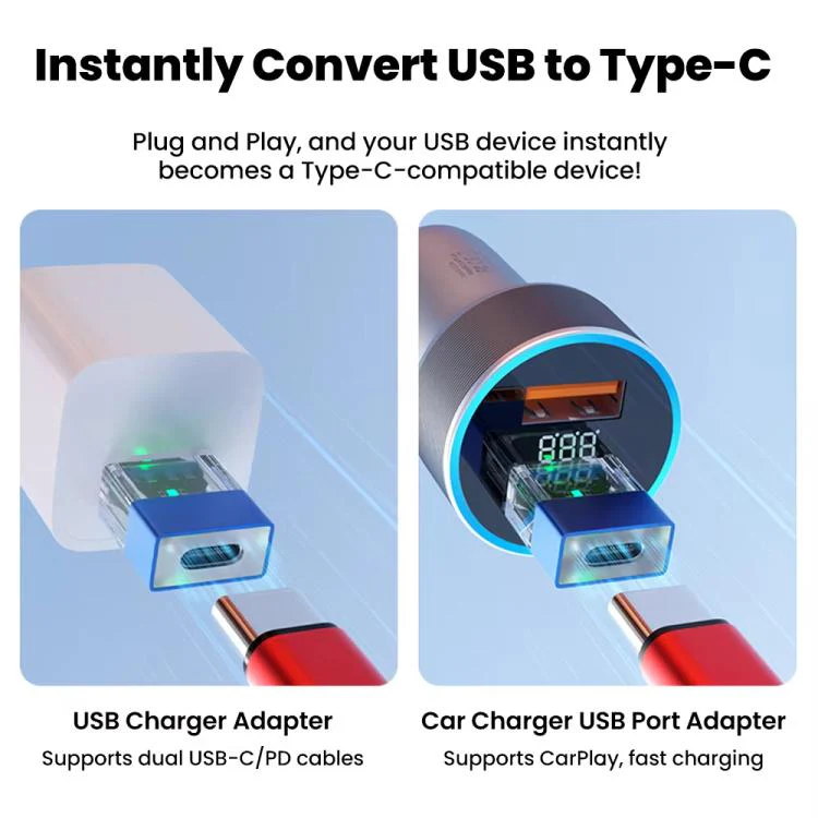 OTG3.0 Lighted Adapter High Speed Data Transfer For Computers Phones Mice Keyboards, Spec: Silver USB Male - Image 7
