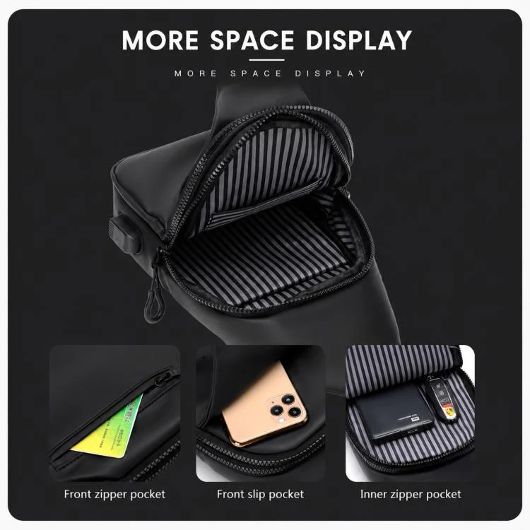 OUMANTU 0126 Outdoor Large Capacity Breathable Waterproof Shoulder Crossbody Chest Bag(Black) - Image 13