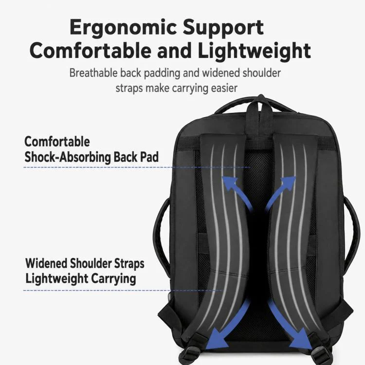 OUMANTU 1905 Large Capacity Waterproof Business Laptop Backpack(Black) - Image 12