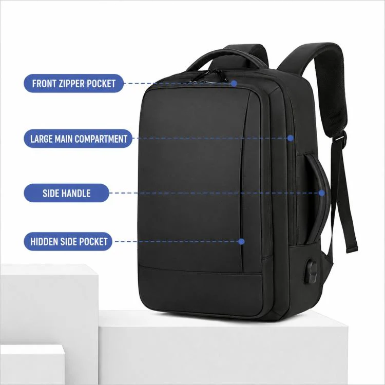 OUMANTU 1905 Large Capacity Waterproof Business Laptop Backpack(Black) - Image 8