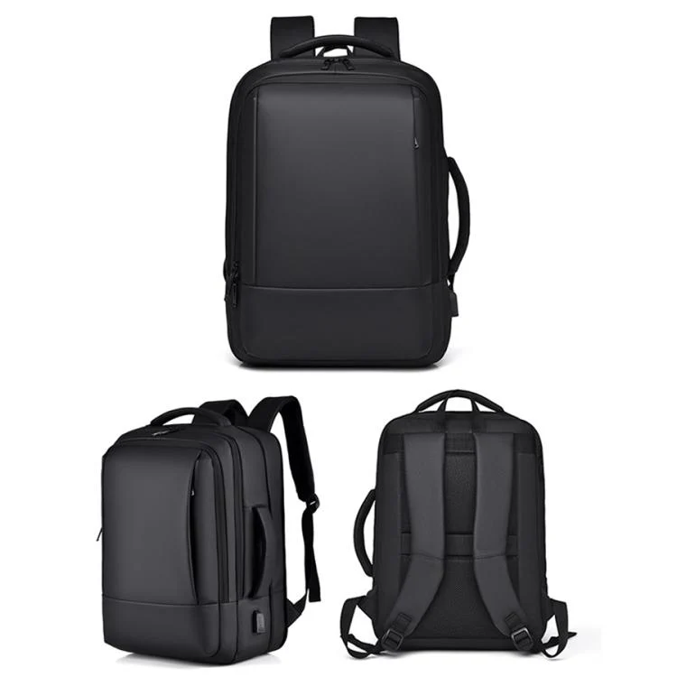 OUMANTU 2103B Large Capacity Waterproof Business Laptop Backpack(Black) - Image 2