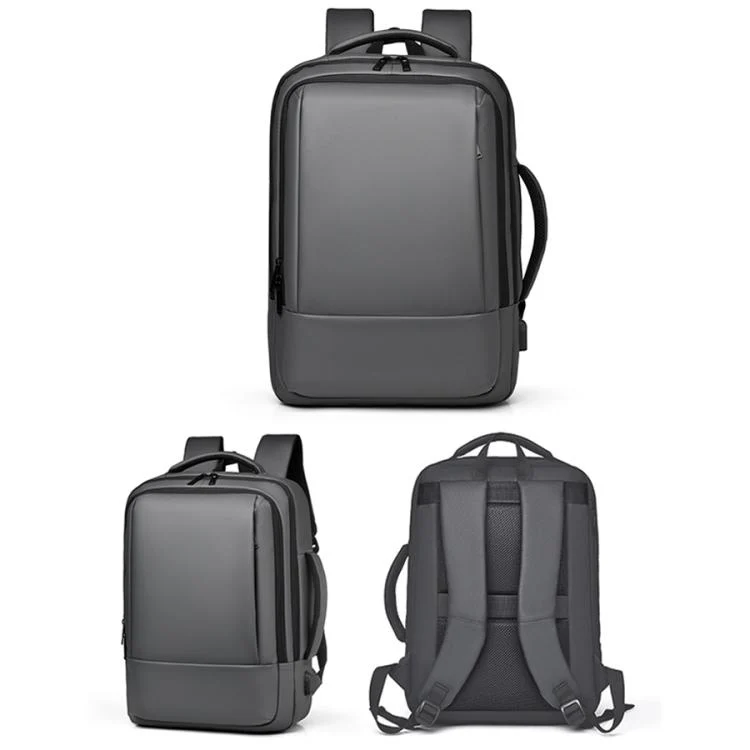 OUMANTU 2103B Large Capacity Waterproof Business Laptop Backpack(Grey) - Image 2