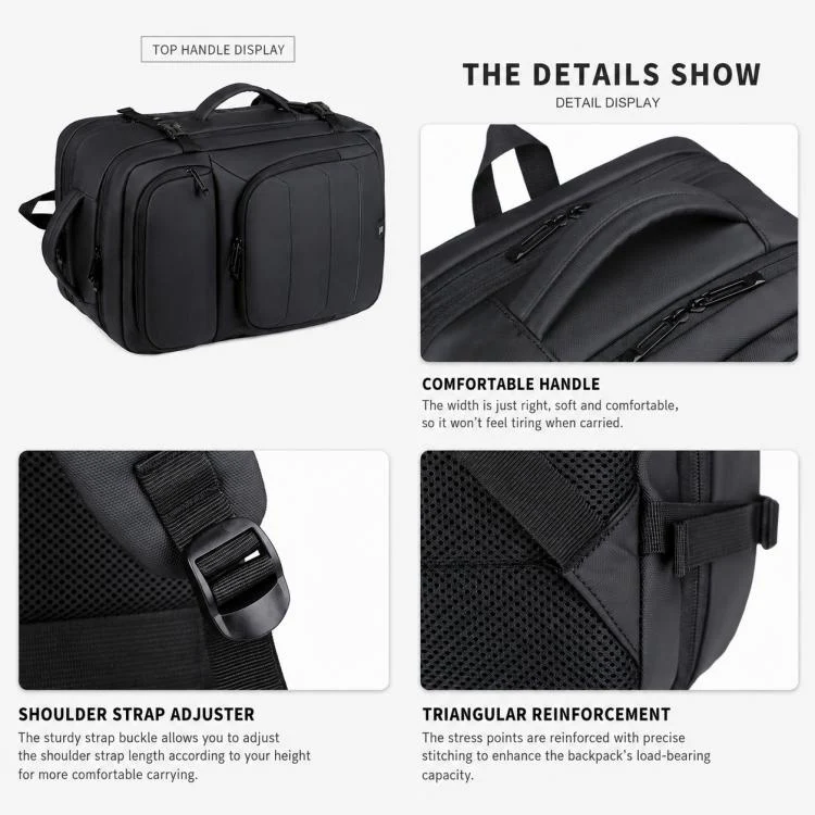 OUMANTU 2201 Large Capacity Men Business Waterproof Backpack(Black) - Image 4