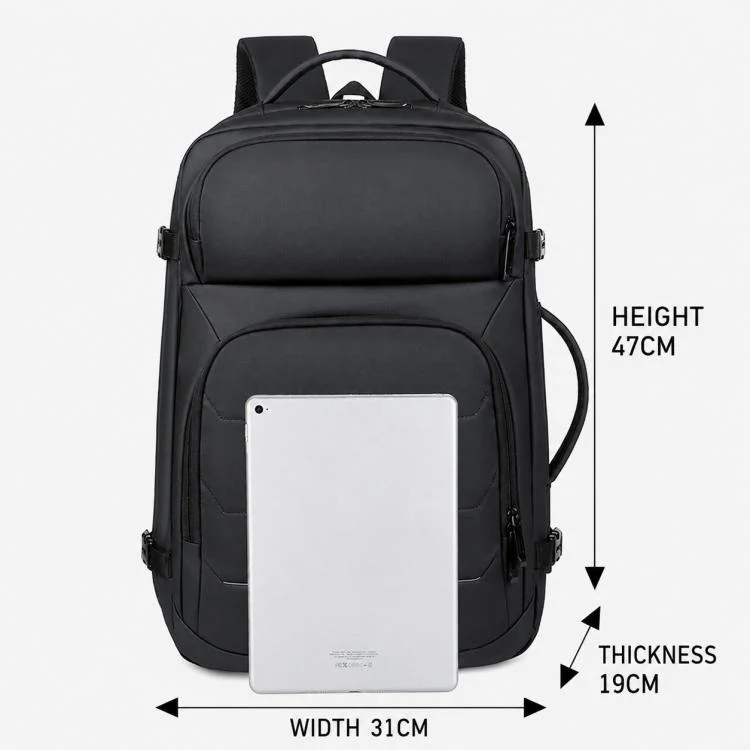 OUMANTU 2201 Large Capacity Men Business Waterproof Backpack(Black) - Image 5