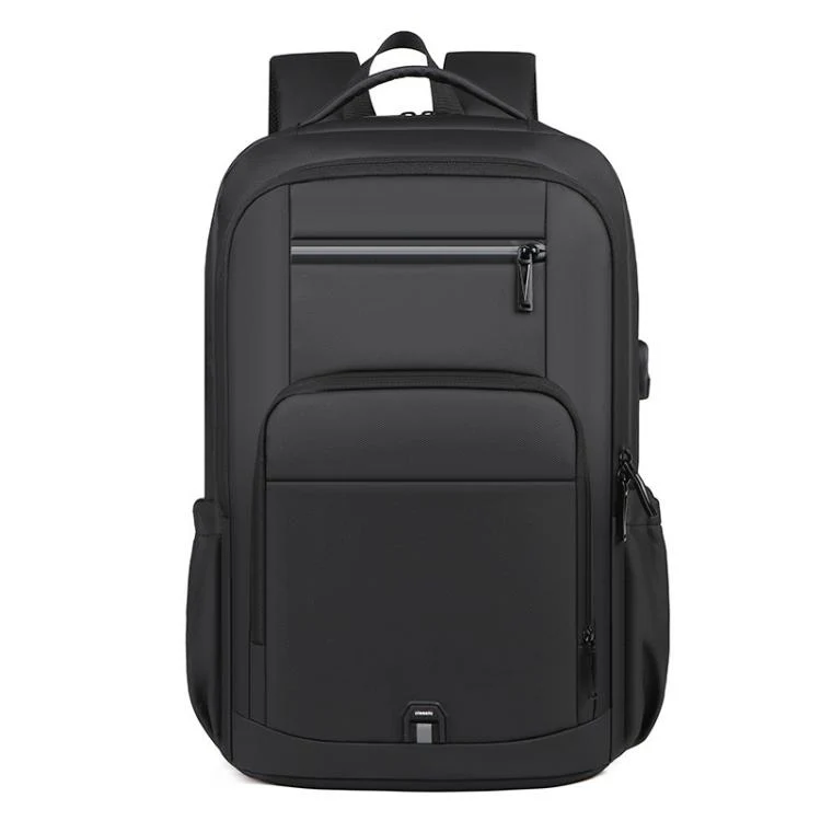 OUMANTU 2202 Large Capacity Waterproof Leather Membrane Backpack(Black) - Image 2