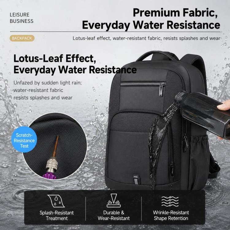 OUMANTU 2215 Large Capacity Waterproof Oxford Cloth Backpack(Black) - Image 6