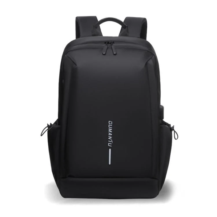 OUMANTU 2316 Multifunctional Business Letter Logo Backpack Laptop Bag(Black)