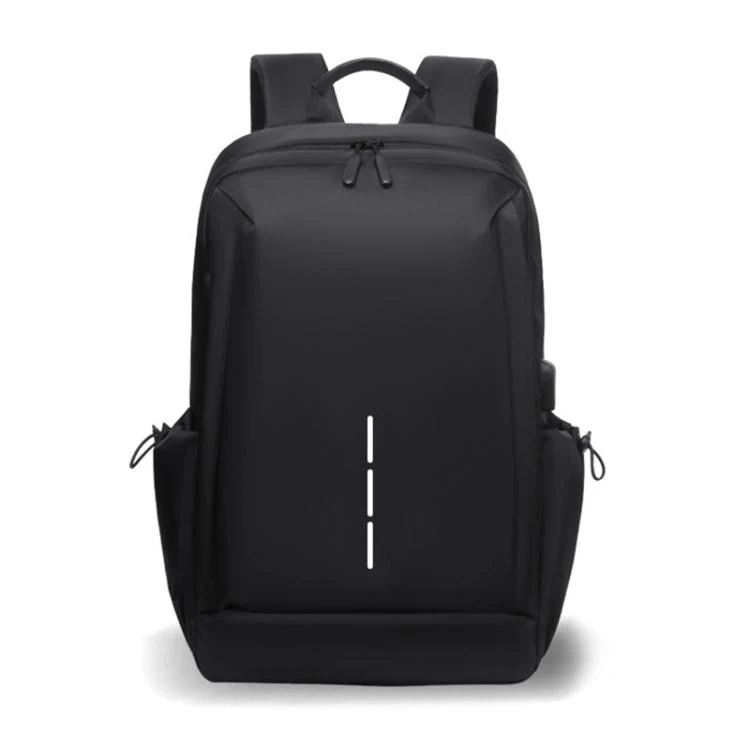 OUMANTU 2316 Multifunctional Business Vertical Stripe Logo Backpack Laptop Bag(Black)