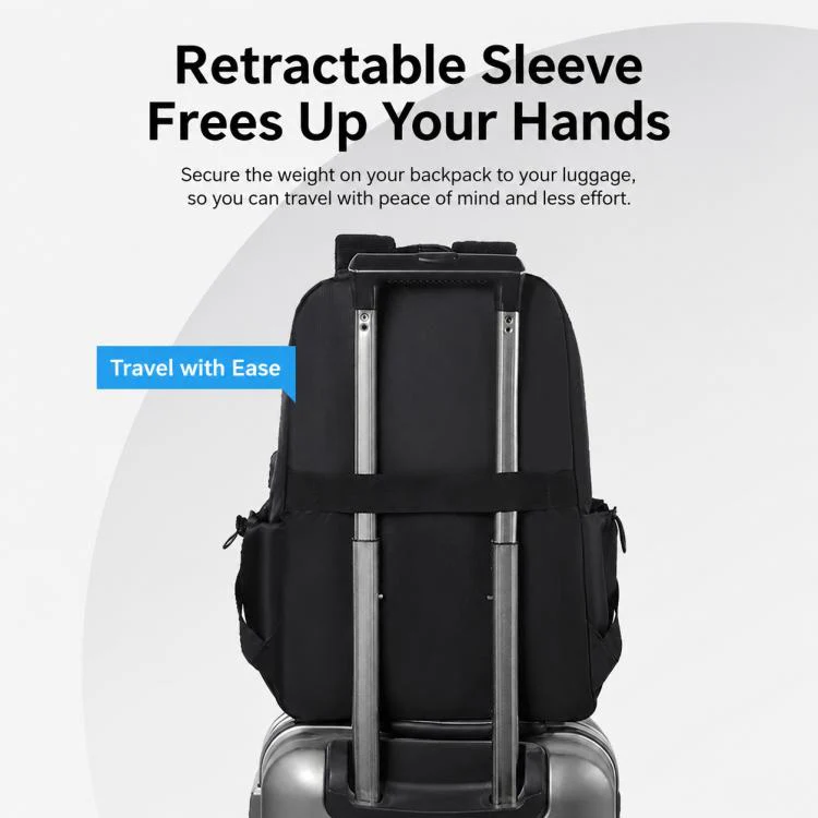 OUMANTU 2316 Multifunctional Business Vertical Stripe Logo Backpack Laptop Bag(Black) - Image 7