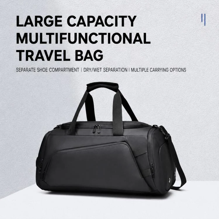 OUMANTU 4005 Large Capacity Wet and Dry Separation Fitness Crossbody Bag(Black) - Image 4