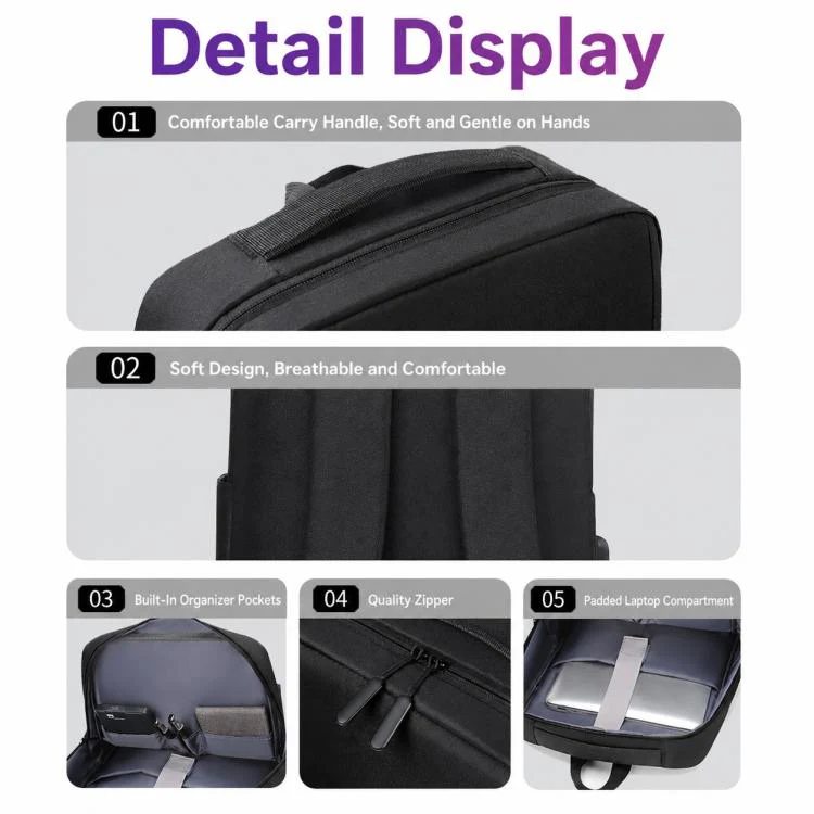 OUMANTU 6939 Men Large Capacity Business Laptop Backpack(Black) - Image 11