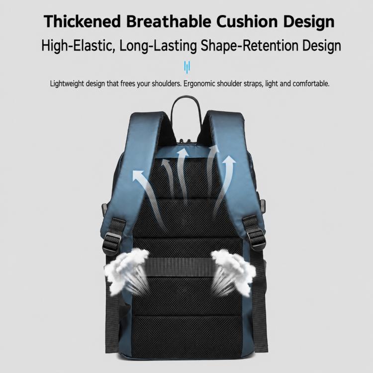 OUMANTU K102 Waterproof Large Capacity Casual Backpack(Blue) - Image 9