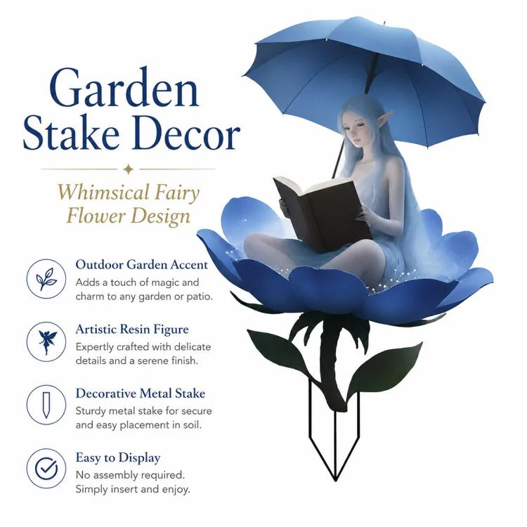 Outdoor Acrylic Decorative Garden Stake(Blue Fairy) - Image 2