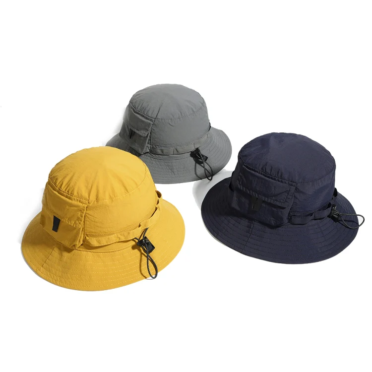 Outdoor Bucket Hat Summer Quick-Drying Sunshade Storage Integrated Hat(Grey) - Image 3