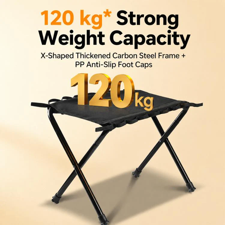 Outdoor Camping Fishing Chairs Portable Folding Storage Stool(Khaki) - Image 6