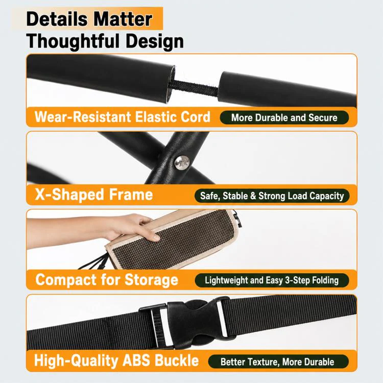 Outdoor Camping Foldable Stool Portable Crossbody Carry Bag(Black) - Image 14