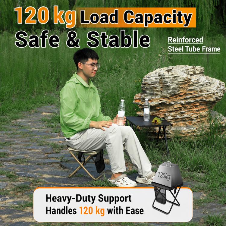 Outdoor Camping Foldable Stool Portable Crossbody Carry Bag(Khaki) - Image 8