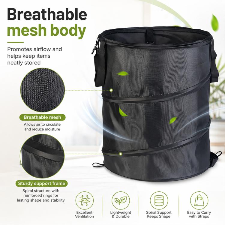 Outdoor Camping Folding Bucket Portable Trash Can Garden Leaf Bucket, Size:Mini 25x32cm(Black) - Image 5