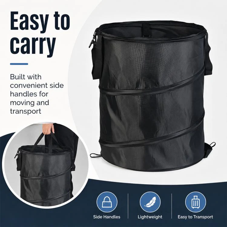 Outdoor Camping Folding Bucket Portable Trash Can Garden Leaf Bucket, Size:Mini 25x32cm(Black) - Image 6