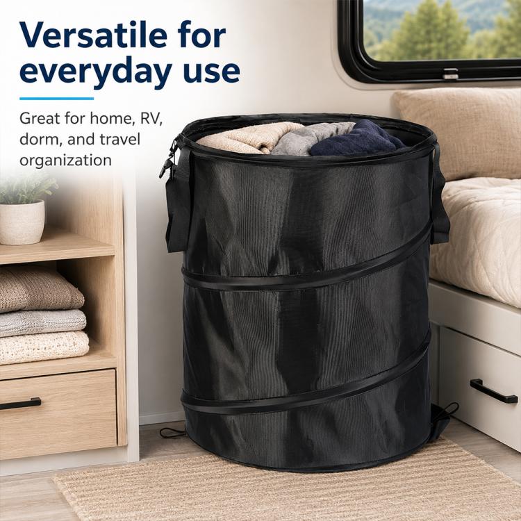 Outdoor Camping Folding Bucket Portable Trash Can Garden Leaf Bucket, Size:Mini 25x32cm(Black) - Image 8