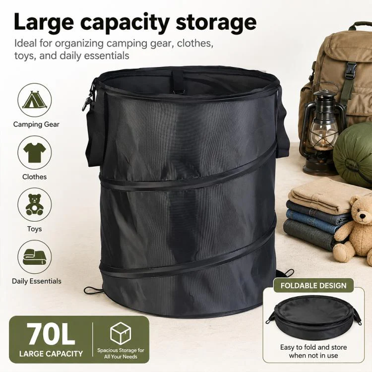 Outdoor Camping Folding Bucket Portable Trash Can Garden Leaf Bucket, Size:Small 34x40cm(Army Green) - Image 4