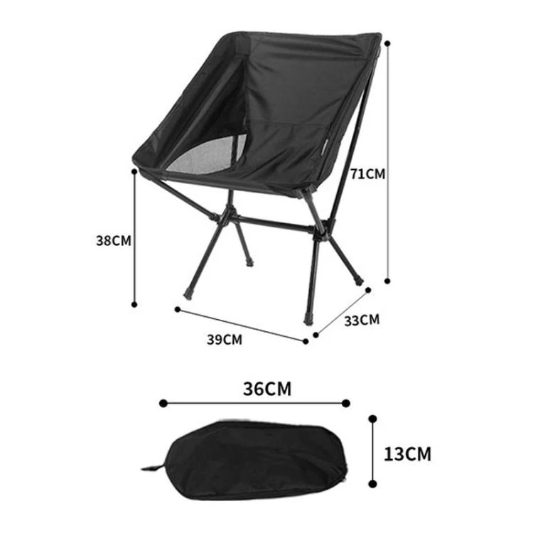 Outdoor Camping Space Chair Folding Moon Chair Travel Gear(Beige) - Image 12