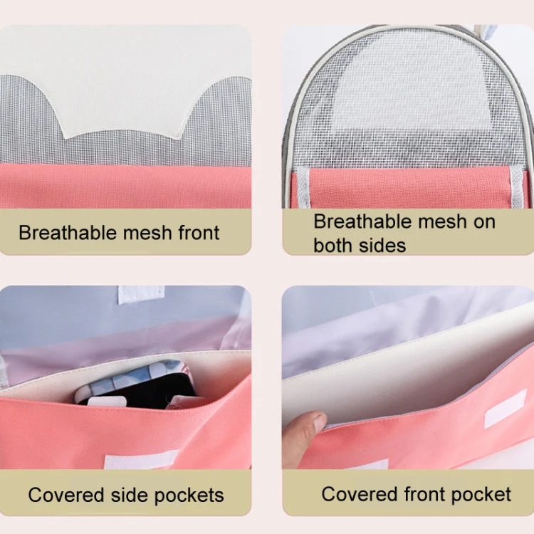 Outdoor Cat Backpack Large Capacity Breathable Pet Bag(Model 7 Pink) - Image 10