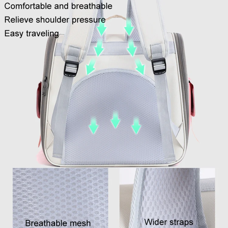 Outdoor Cat Backpack Large Capacity Breathable Pet Bag(Model 7 Pink) - Image 11