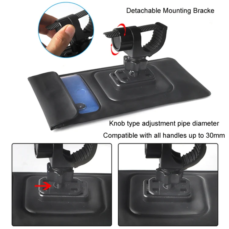 Outdoor Cycling Mobile Phone Navigation Waterproof Bracket(Black Green) - Image 3