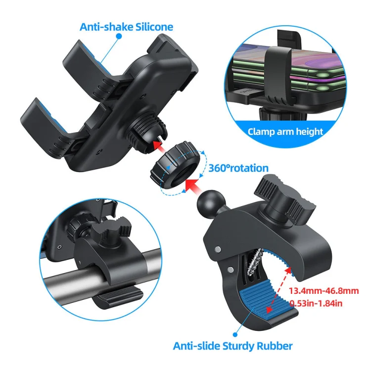 Outdoor Cycling Simple Installation Mobile Phone Holder(Black) - Image 4