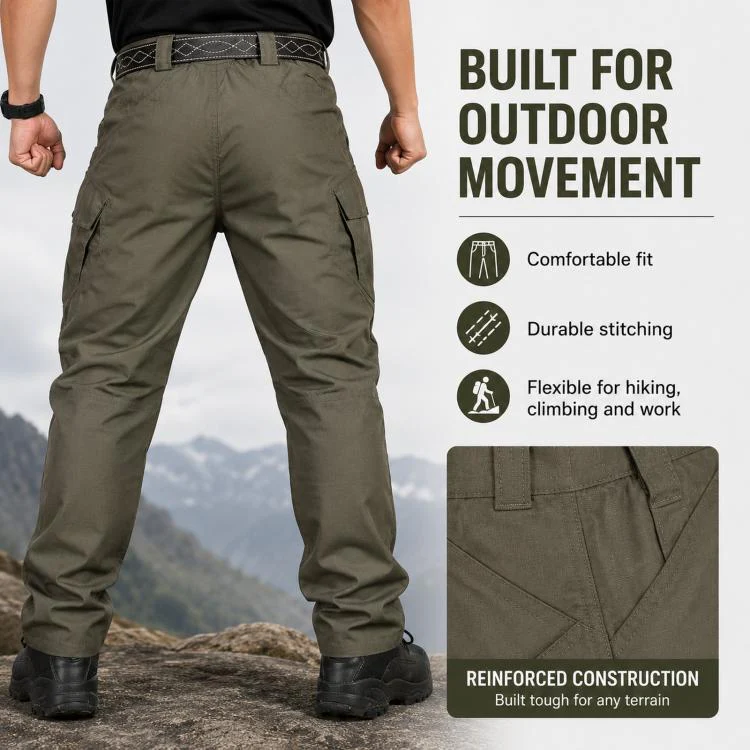 Outdoor Durable Breathable Hiking Long Pants For Men, Size: XXL(Gray) - Image 3