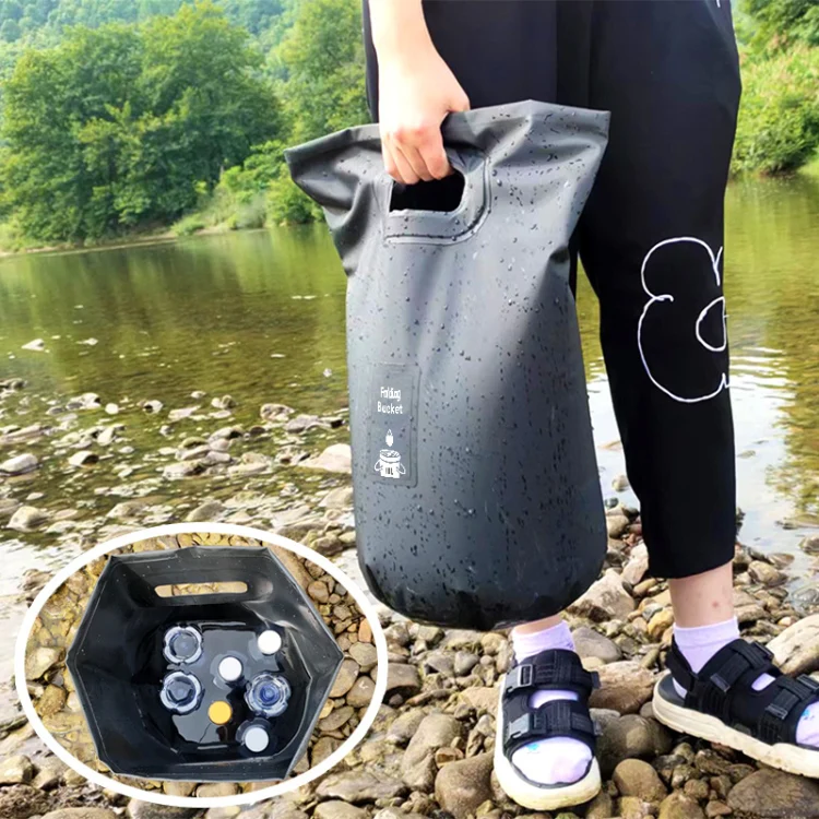 Outdoor Folding Bucket Convenient Camping Picnic Fishing Barrel, Capacity: 15L - Image 5