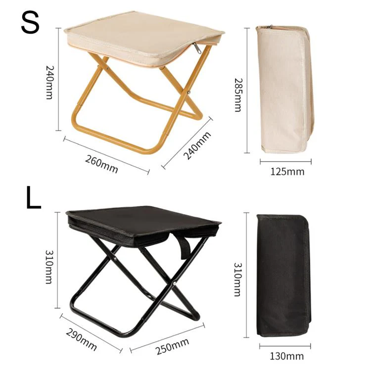 Outdoor Folding Chair Portable Storage Zippered Bag Camping Gear, Style:Small-Black - Image 12
