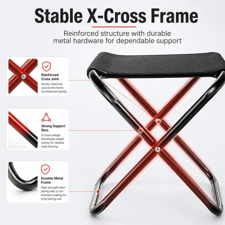 Outdoor Folding Chair Portable Storage Zippered Bag Camping Gear, Style:Small-Black - Image 5