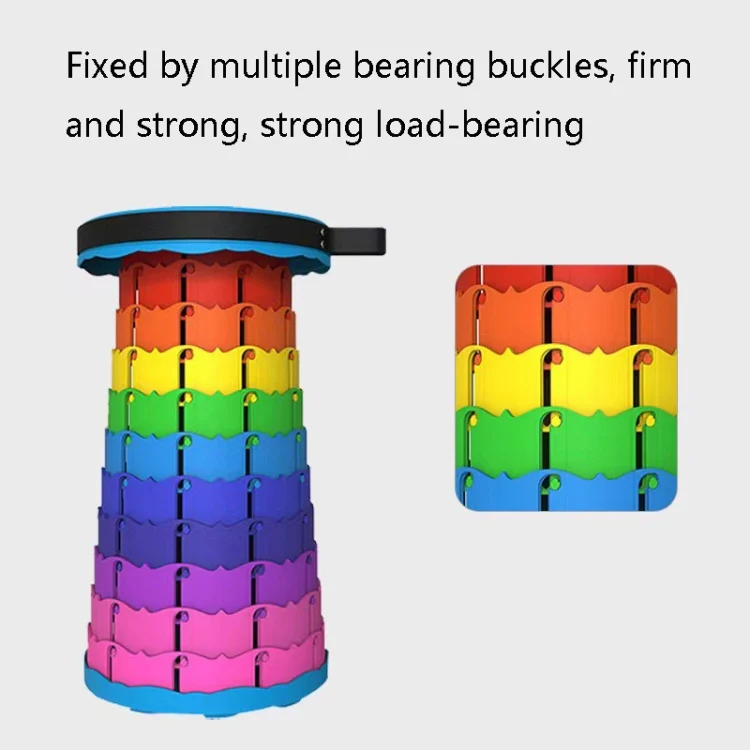 Outdoor Folding Telescopic Stool Portable Fishing Chair(Rainbow) - Image 5