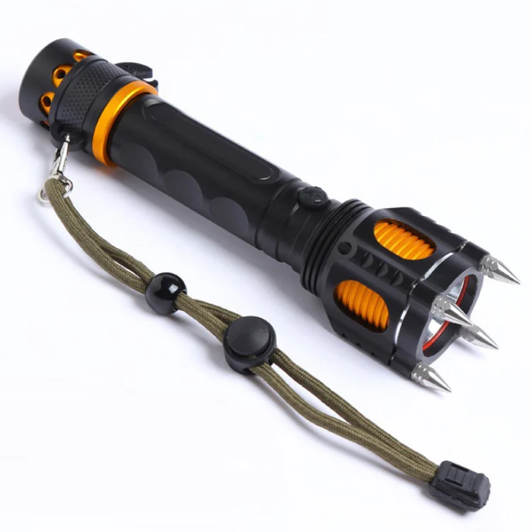 Outdoor LED T6 Strong Light Rechargeable Flashlight Car Safety Hammer Multi-Function Aelf-Defense Flashlight(Single Flashlight) - Image 3