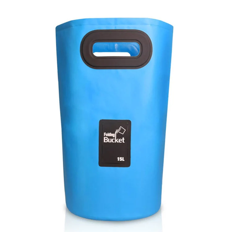 Outdoor Portable Folding Sink PVC Collapsible Bucket, Capacity: 15L (Sky Blue) - Image 2