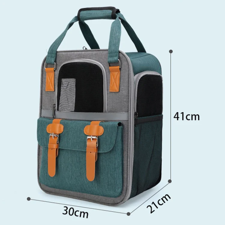 Outdoor Portable Shoulder Pet Backpack Handheld Foldable Breathable Cat Bag(Style 6 Blue) - Image 7