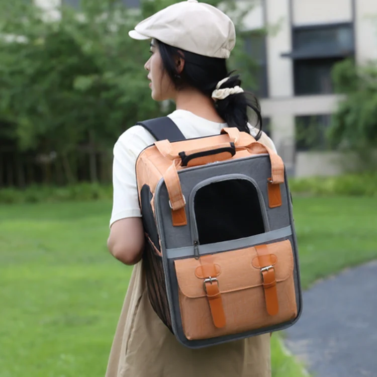 Outdoor Portable Shoulder Pet Backpack Handheld Foldable Breathable Cat Bag(Style 6 Blue) - Image 9