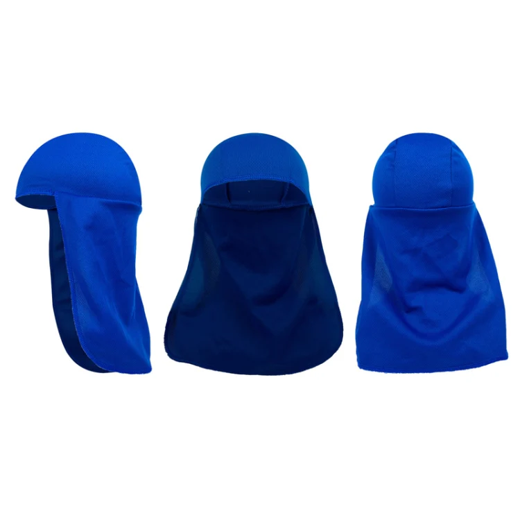 Outdoor Riding Long Tail Cap Breathable Sweat Absorbent Shading Workplace Safety Dustproof Shawl Cap, Size: Free Code(Blue) - Image 3