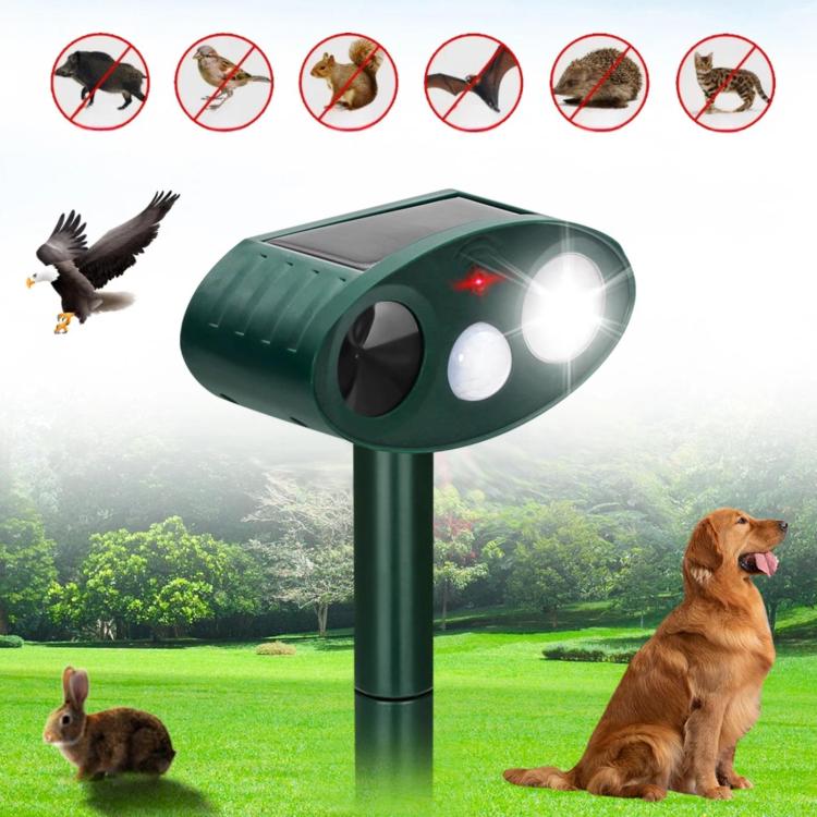 Outdoor Solar-Powered Ultrasonic Animal Repellent(708B Strobe)