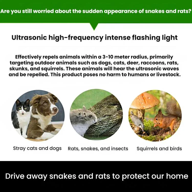 Outdoor Solar-Powered Ultrasonic Animal Repellent(708B Strobe) - Image 5