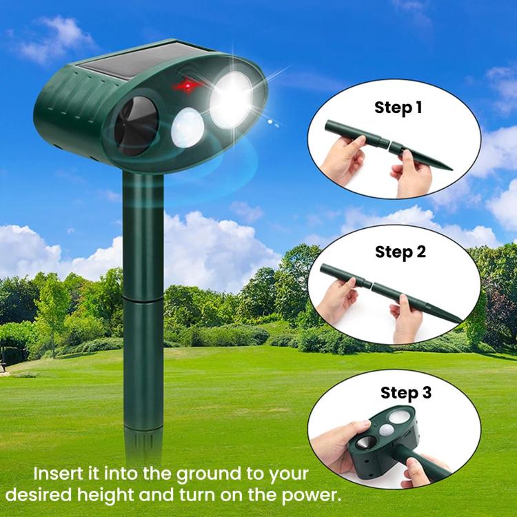Outdoor Solar-Powered Ultrasonic Animal Repellent(708B Strobe) - Image 6