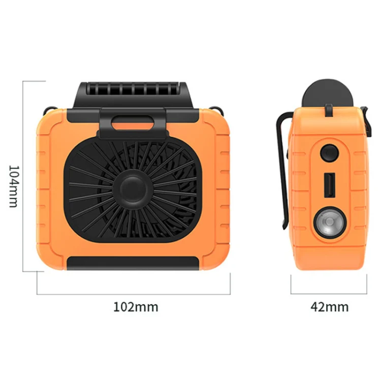 Outdoor Waist-Mounted Lighting Fan Multifunctional Bracket Hanging Neck Fan(Blue) - Image 3